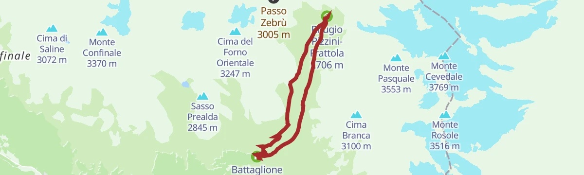 Route map: Rifugio Pizzini